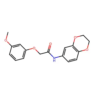 N-(2,3-dihydro-1,4-benzodioxin-6-yl)-2-(3-methoxyphenoxy)acetamide structure