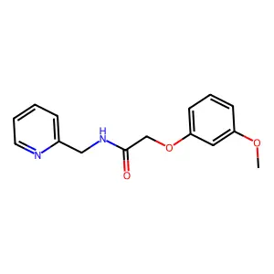 2-(3-methoxyphenoxy)-N-(pyridin-2-ylmethyl)acetamide structure
