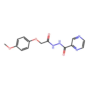 N'-[2-(4-methoxyphenoxy)acetyl]pyrazine-2-carbohydrazide structure
