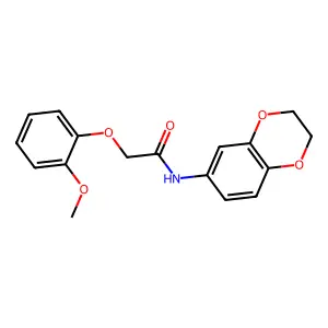 N-(2,3-dihydro-1,4-benzodioxin-6-yl)-2-(2-methoxyphenoxy)acetamide structure