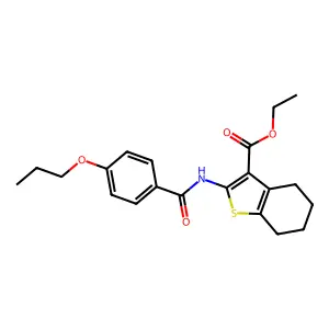 ethyl 2-[(4-propoxybenzoyl)amino]-4,5,6,7-tetrahydro-1-benzothiophene-3-carboxylate structure