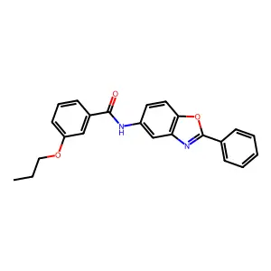 N-(2-phenyl-1,3-benzoxazol-5-yl)-3-propoxybenzamide structure