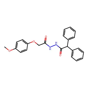 N'-[2-(4-methoxyphenoxy)acetyl]-2,2-diphenylacetohydrazide structure