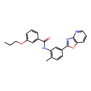 N-[2-methyl-5-([1,3]oxazolo[4,5-b]pyridin-2-yl)phenyl]-3-propoxybenzamide structure
