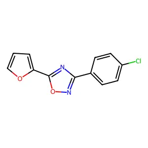 3-(4-Chlorophenyl)-5-(furan-2-yl)-1,2,4-oxadiazole structure