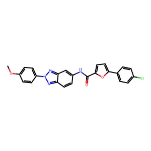 5-(4-chlorophenyl)-N-[2-(4-methoxyphenyl)benzotriazol-5-yl]furan-2-carboxamide structure