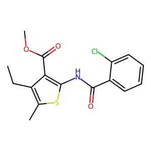 Methyl 2-[(2-chlorobenzoyl)amino]-4-ethyl-5-methyl-3-thiophenecarboxylate structure
