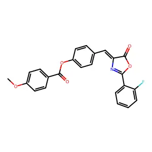 (Z)-4-((2-(2-fluorophenyl)-5-oxooxazol-4(5H)-ylidene)methyl)phenyl 4-methoxybenzoate structure