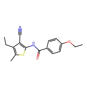 N-(3-cyano-4-ethyl-5-methylthiophen-2-yl)-4-ethoxybenzamide structure