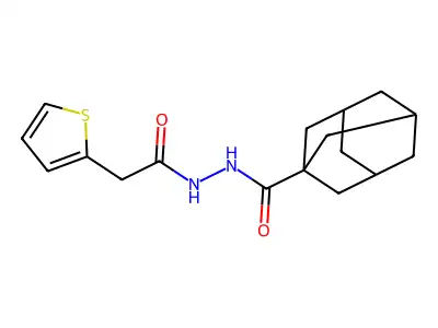 N'-(2-thiophen-2-ylacetyl)adamantane-1-carbohydrazide structure