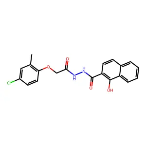 N'-[2-(4-chloro-2-methylphenoxy)acetyl]-1-hydroxynaphthalene-2-carbohydrazide structure