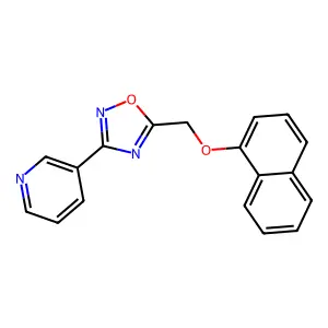 5-(Naphthalen-1-yloxymethyl)-3-pyridin-3-yl-1,2,4-oxadiazole structure