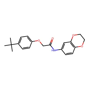 2-(4-tert-butylphenoxy)-N-(2,3-dihydro-1,4-benzodioxin-6-yl)acetamide structure