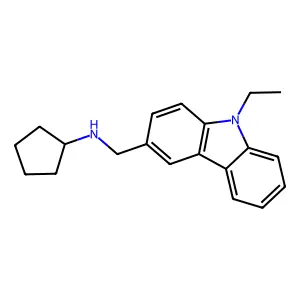 N-[(9-ethyl-9H-carbazol-3-yl)methyl]cyclopentanamine structure