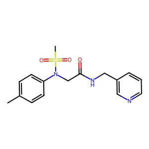 2-(4-methyl-N-methylsulfonylanilino)-N-(pyridin-3-ylmethyl)acetamide structure