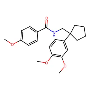 N-[[1-(3,4-dimethoxyphenyl)cyclopentyl]methyl]-4-methoxybenzamide structure