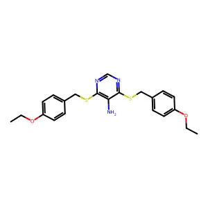 4,6-Bis[(4-ethoxyphenyl)methylsulfanyl]pyrimidin-5-amine structure