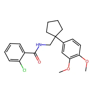 2-chloro-N-[[1-(3,4-dimethoxyphenyl)cyclopentyl]methyl]benzamide structure