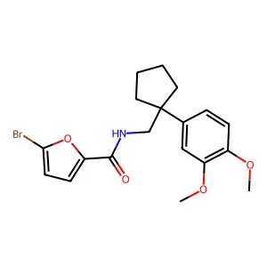 5-bromo-N-[[1-(3,4-dimethoxyphenyl)cyclopentyl]methyl]furan-2-carboxamide structure