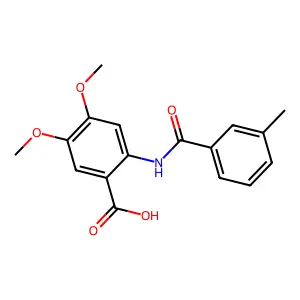 4,5-Dimethoxy-2-[(3-methylbenzoyl)amino]benzoic acid structure