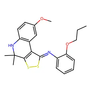8-methoxy-4,4-dimethyl-N-(2-propoxyphenyl)-5H-dithiolo[3,4-c]quinolin-1-imine structure