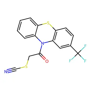 2-oxo-2-[2-(trifluoromethyl)-10H-phenothiazin-10-yl]ethyl thiocyanate structure