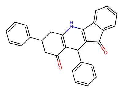 7,10-Diphenyl-6,7,8,10-tetrahydro-5H-indeno[1,2-b]quinoline-9,11-dione structure