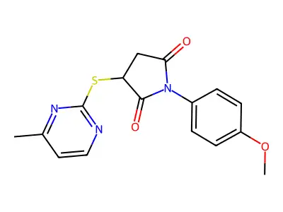 1-(4-Methoxyphenyl)-3-[(4-methyl-2-pyrimidinyl)sulfanyl]-2,5-pyrrolidinedione structure