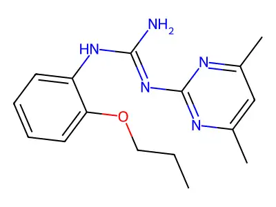 N-(4,6-dimethylpyrimidin-2-yl)-N'-(2-propoxyphenyl)guanidine structure