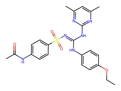 N-[4-[[[(4,6-dimethylpyrimidin-2-yl)amino]-(4-ethoxyanilino)methylidene]amino]sulfonylphenyl]acetamide structure
