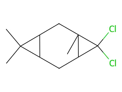 8,8-Dichloro-1,4,4-trimethyltricyclo(5.1.0.03,5)octane structure