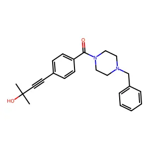 (4-Benzylpiperazin-1-yl)-[4-(3-hydroxy-3-methylbut-1-ynyl)phenyl]methanone structure