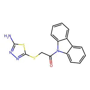 2-(5-Amino-[1,3,4]thiadiazol-2-ylsulfanyl)-1-carbazol-9-yl-ethanone structure