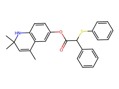 2,2,4-Trimethyl-1,2-dihydroquinolin-6-yl phenyl(phenylsulfanyl)acetate structure