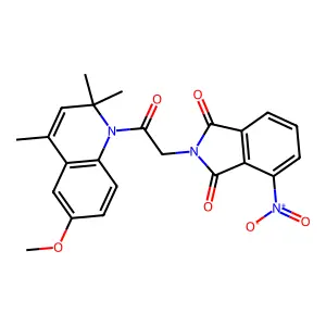 2-[2-(6-methoxy-2,2,4-trimethylquinolin-1-yl)-2-oxoethyl]-4-nitroisoindole-1,3-dione structure