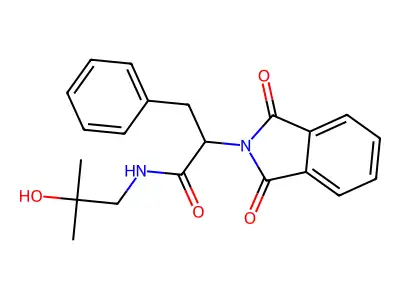 2-(1,3-dioxoisoindol-2-yl)-N-(2-hydroxy-2-methylpropyl)-3-phenylpropanamide structure