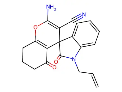 2-amino-2',5-dioxo-1'-prop-2-enylspiro[7,8-dihydro-6H-chromene-4,3'-indole]-3-carbonitrile structure