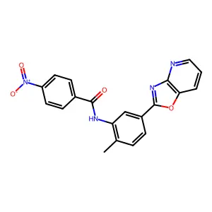 N-[2-methyl-5-([1,3]oxazolo[4,5-b]pyridin-2-yl)phenyl]-4-nitrobenzamide structure