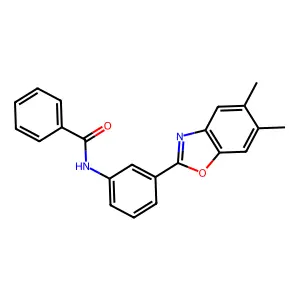 N-[3-(5,6-dimethyl-1,3-benzoxazol-2-yl)phenyl]benzamide structure