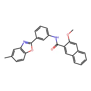 3-methoxy-N-[3-(5-methyl-1,3-benzoxazol-2-yl)phenyl]naphthalene-2-carboxamide structure
