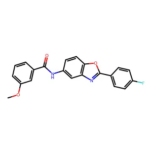 N-[2-(4-fluorophenyl)-1,3-benzoxazol-5-yl]-3-methoxybenzamide structure
