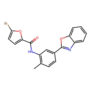 N-[5-(1,3-benzoxazol-2-yl)-2-methylphenyl]-5-bromofuran-2-carboxamide structure