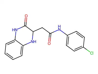 N-(4-chlorophenyl)-2-(3-oxo-1,2,3,4-tetrahydroquinoxalin-2-yl)acetamide structure