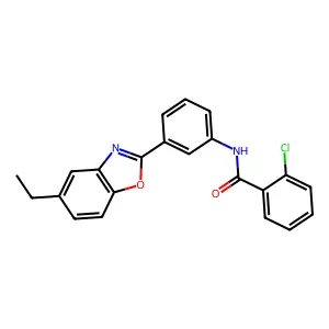 2-chloro-N-[3-(5-ethyl-1,3-benzoxazol-2-yl)phenyl]benzamide structure