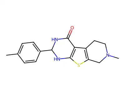 7-methyl-2-(4-methylphenyl)-1,2,5,6,7,8-hexahydropyrido[4',3':4,5]thieno[2,3-d]pyrimidin-4-ol structure