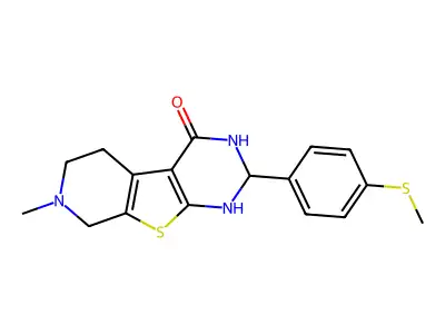 7-methyl-2-[4-(methylsulfanyl)phenyl]-1,2,5,6,7,8-hexahydropyrido[4',3':4,5]thieno[2,3-d]pyrimidin-4-ol structure