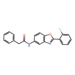 N-[2-(2-fluorophenyl)-1,3-benzoxazol-5-yl]-2-phenylacetamide structure