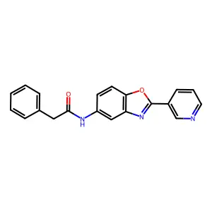 2-phenyl-N-(2-pyridin-3-yl-1,3-benzoxazol-5-yl)acetamide structure