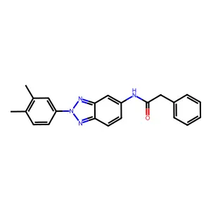 N-[2-(3,4-dimethylphenyl)benzotriazol-5-yl]-2-phenylacetamide structure