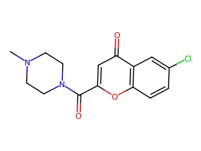 6-chloro-2-[(4-methylpiperazin-1-yl)carbonyl]-4H-chromen-4-one structure
